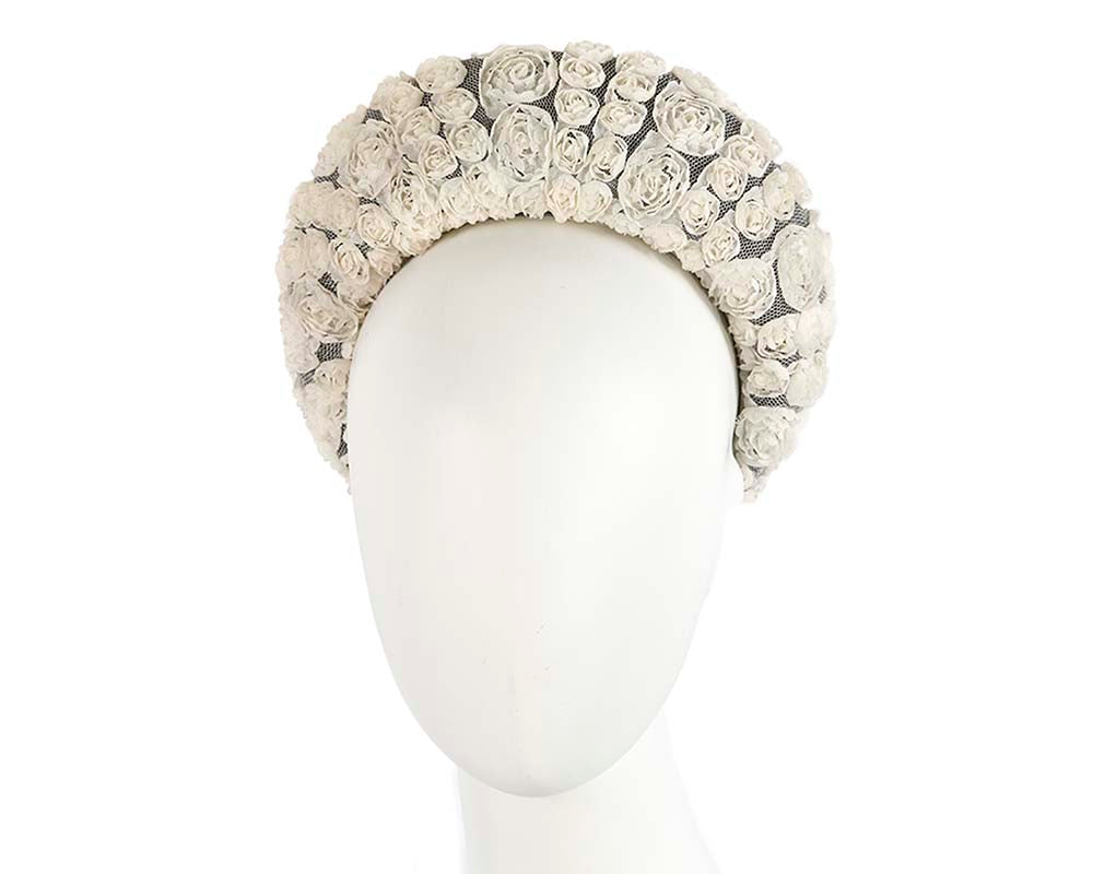 Bespoke cream headband racing fascinator by Cupids Millinery-0