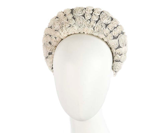 Bespoke cream headband racing fascinator by Cupids Millinery-0