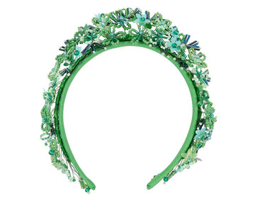 Bespoke green designers fascinator headband by Cupids Millinery
