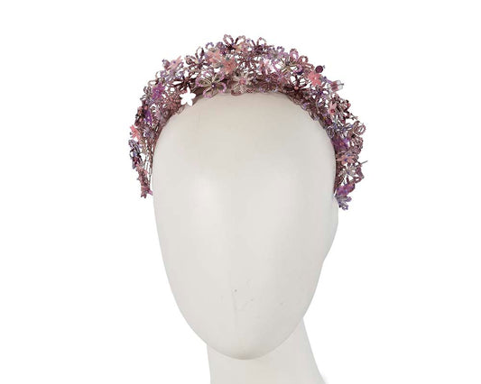 Bespoke lilac designers fascinator headband by Cupids Millinery
