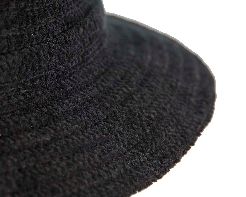 Soft black bucket hat-2