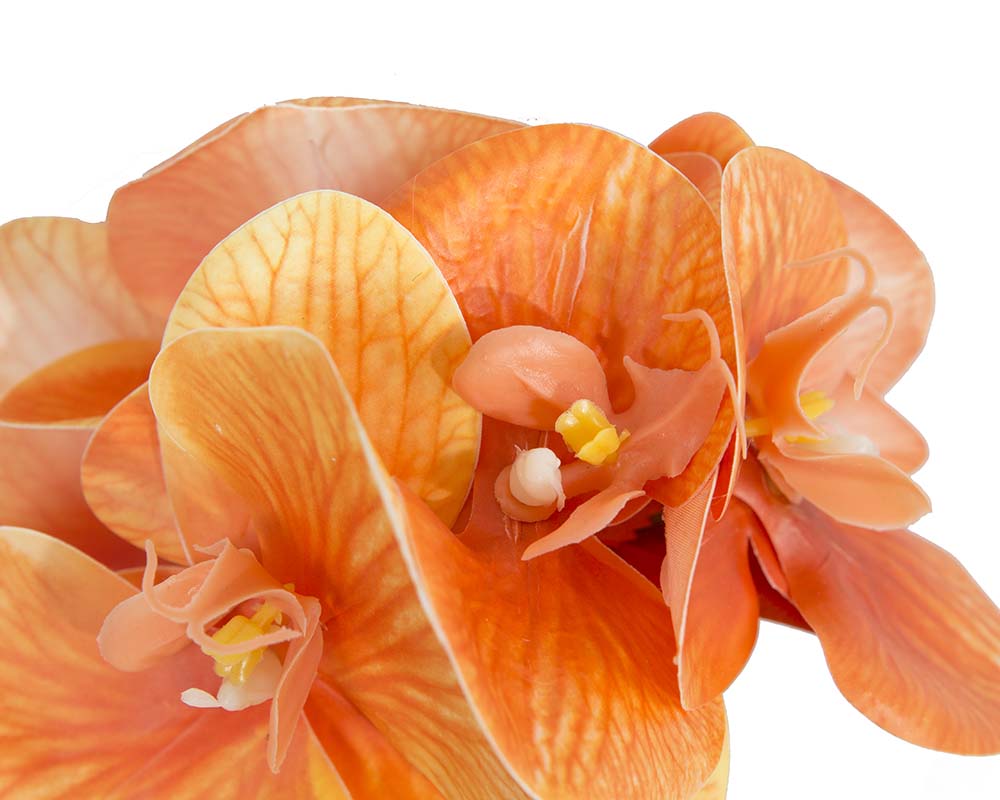 Bespoke orange orchid flower headband by Fillies Collection