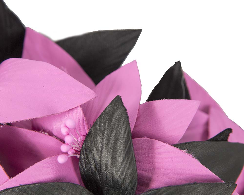 Black & Fuchsia flower fascinator by Cupids Millinery
