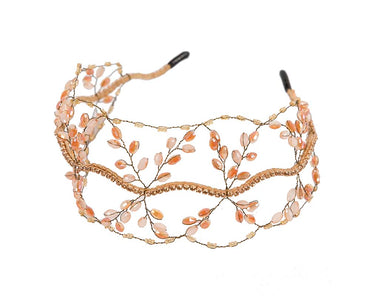 Exclusive gold headband fascinator by Cupids Millinery CU428-1