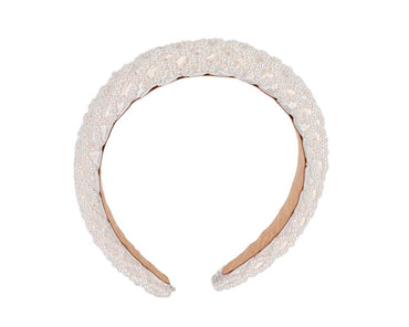 Cream pearl fascinator headband by Cupids Millinery CU431-1