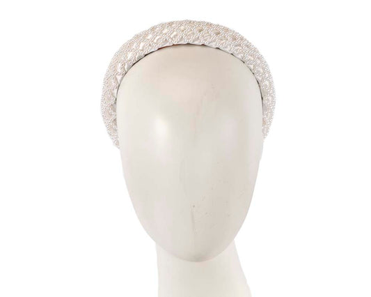 Cream pearl fascinator headband by Cupids Millinery CU431-0