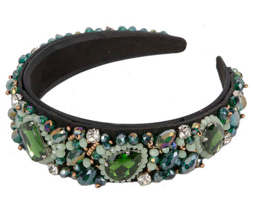 Crystal covered fascinator headband by Cupids Millinery CU433GR