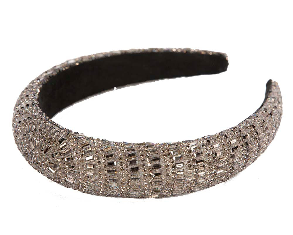Black crystal covered fascinator headband by Max Alexander-2
