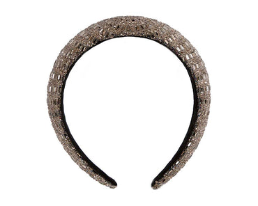 Black crystal covered fascinator headband by Max Alexander-1