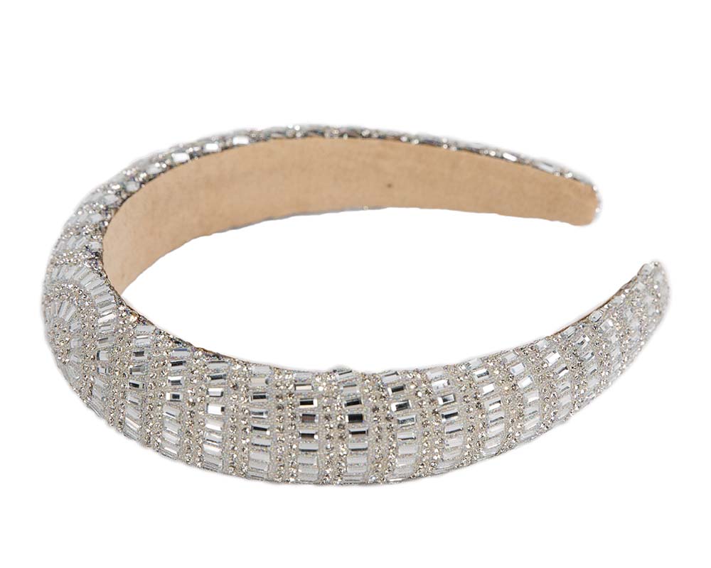 Silver crystal covered fascinator headband by Max Alexander-2