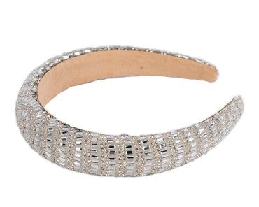 Silver crystal covered fascinator headband by Max Alexander-2