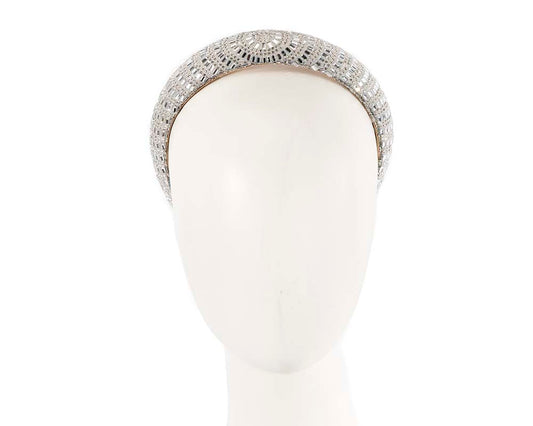Silver crystal covered fascinator headband by Max Alexander-0