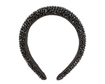 Black crystals fascinator headband by Cupids Millinery CU441-1