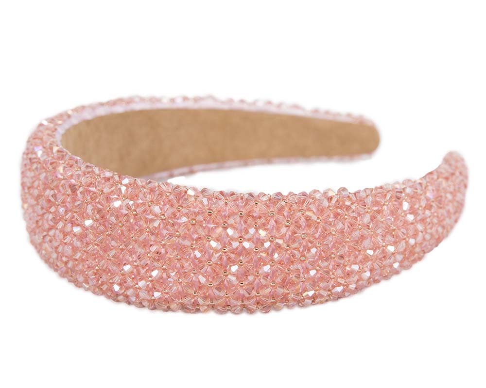 Pink crystals fascinator headband by Cupids Millinery CU441