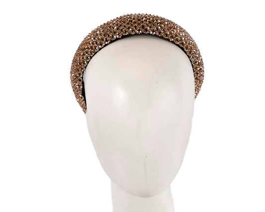 Bronze crystals fascinator headband by Cupids Millinery