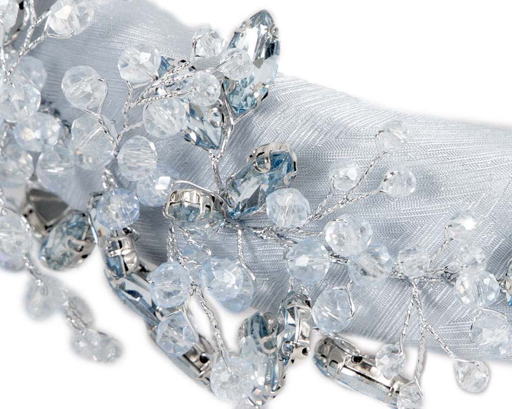 Light Blue crystals fascinator headband by Cupids Millinery