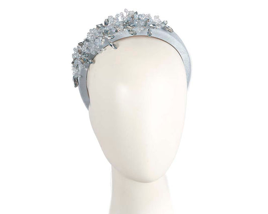 Light Blue crystals fascinator headband by Cupids Millinery-0