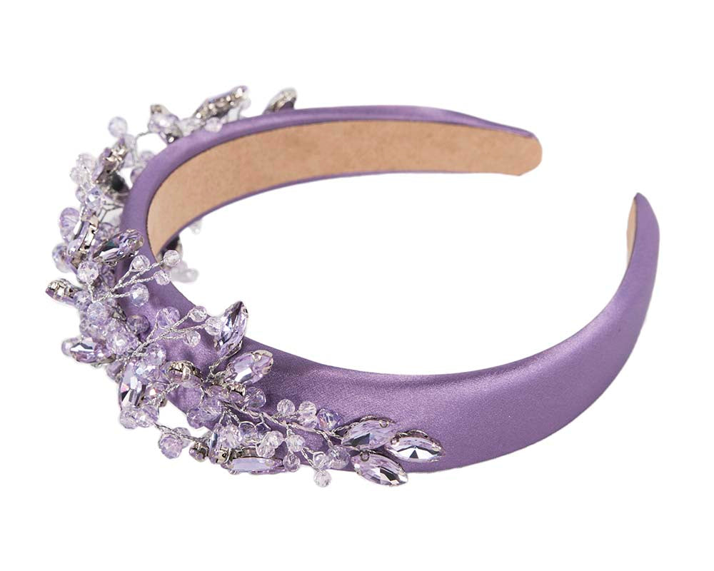 Lilac crystals fascinator headband by Cupids Millinery-3