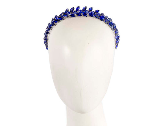 Petite blue crystal headband fascinator-0