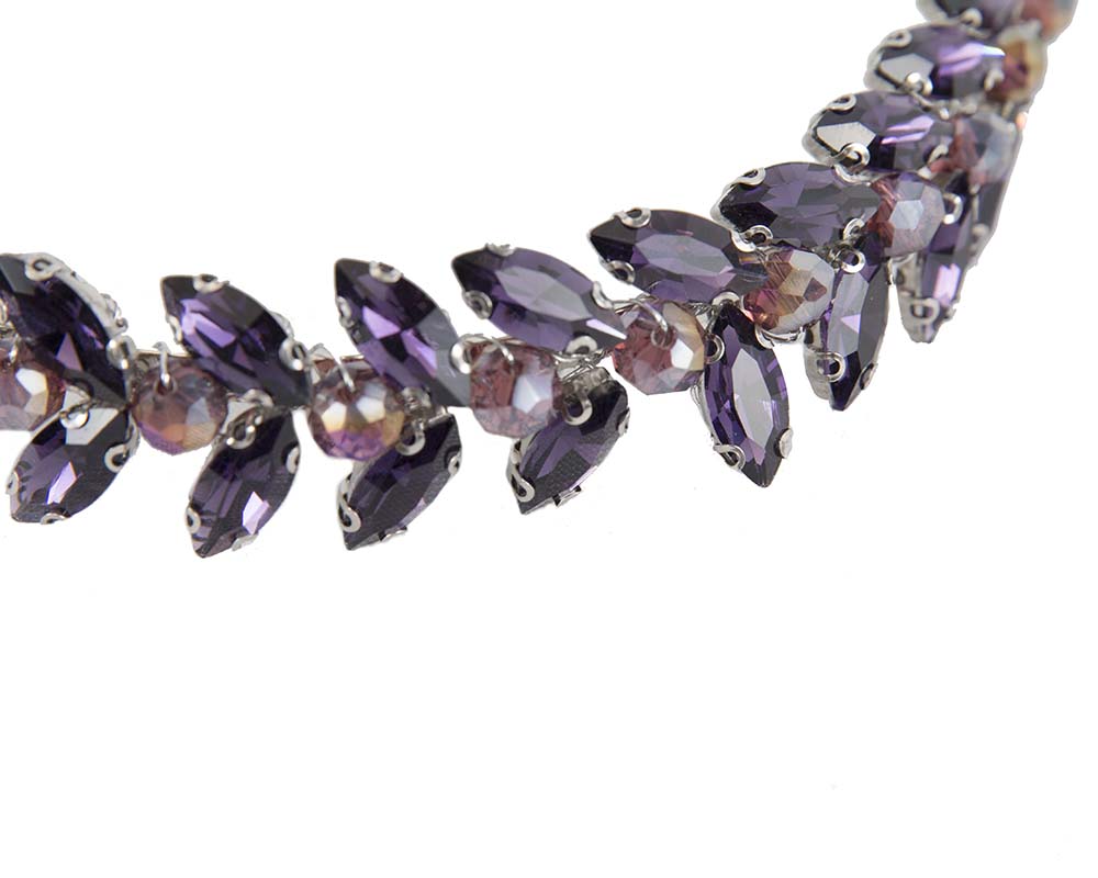 Petite purple crystal headband fascinator