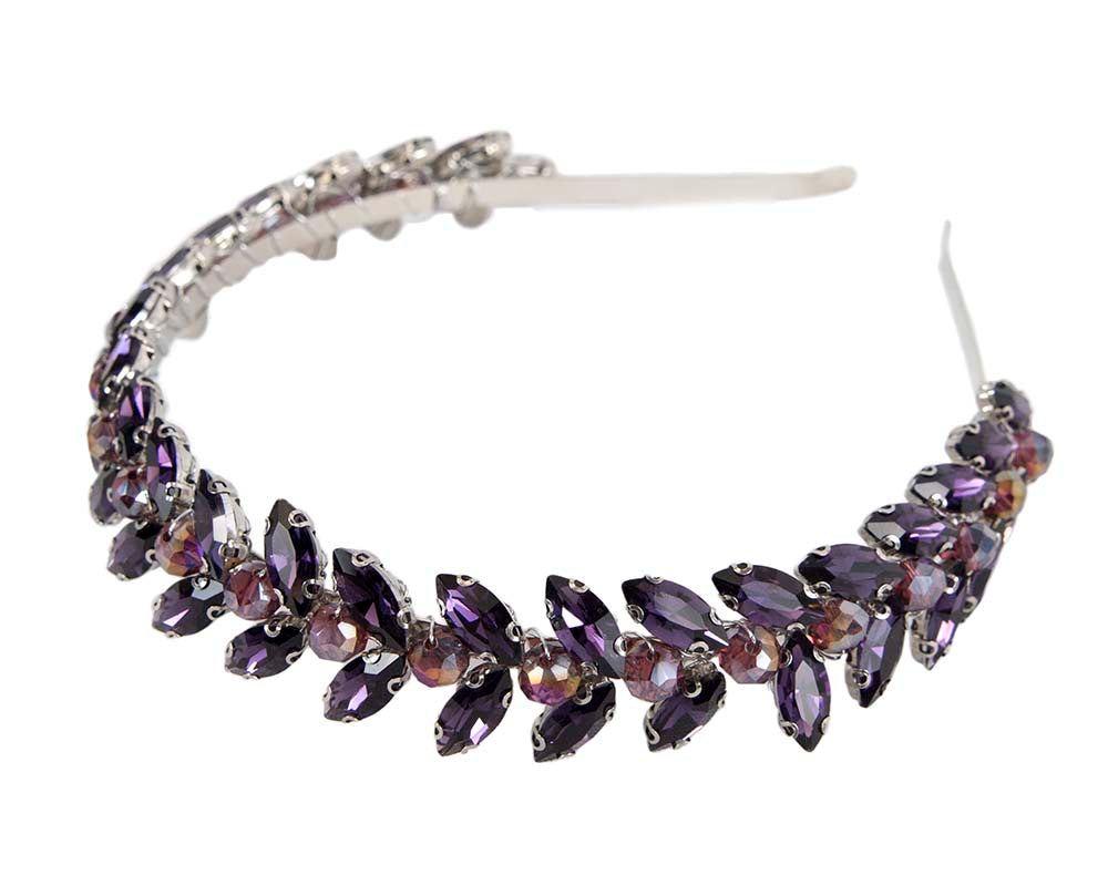 Petite purple crystal headband fascinator