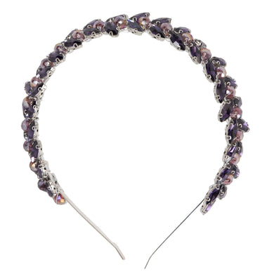 Petite purple crystal headband fascinator