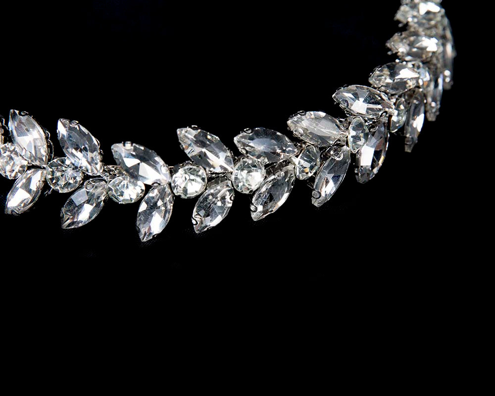 Petite silver crystal headband fascinator CU447
