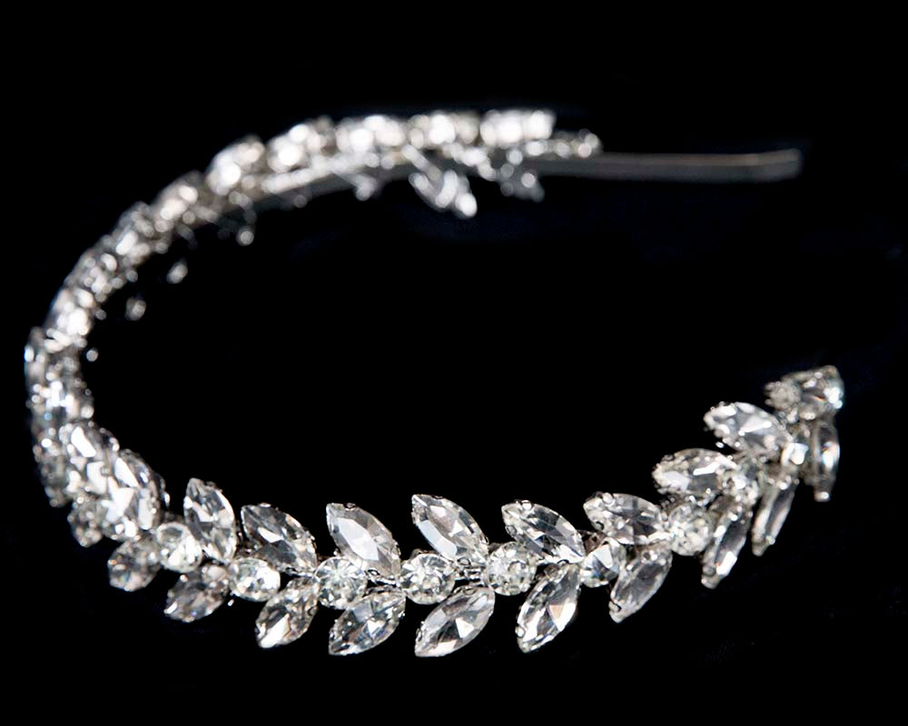 Petite silver crystal headband fascinator CU447