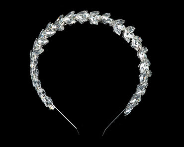 Petite silver crystal headband fascinator CU447
