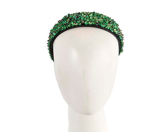 Green stones fascinator headband by Max Alexander-0