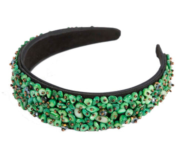 Green stones fascinator headband by Max Alexander-1