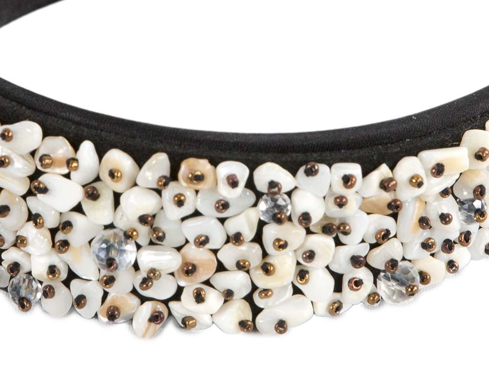 White stones fascinator headband by Max Alexander-2