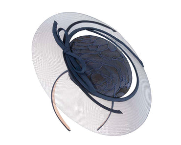 Exclusive navy cocktail hat by Cupids Millinery-1