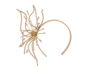 Bespoke nude fascinator by Cupids Millinery-1