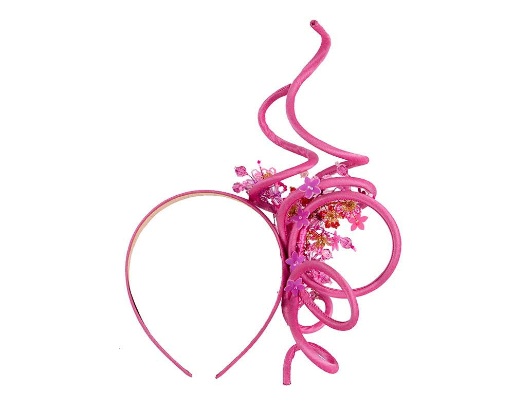 Bespoke fuchsia fascinator by Cupids Millinery