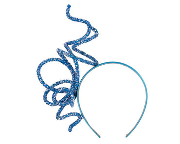 Bespoke sculptured blue fascinator by Cupids Millinery