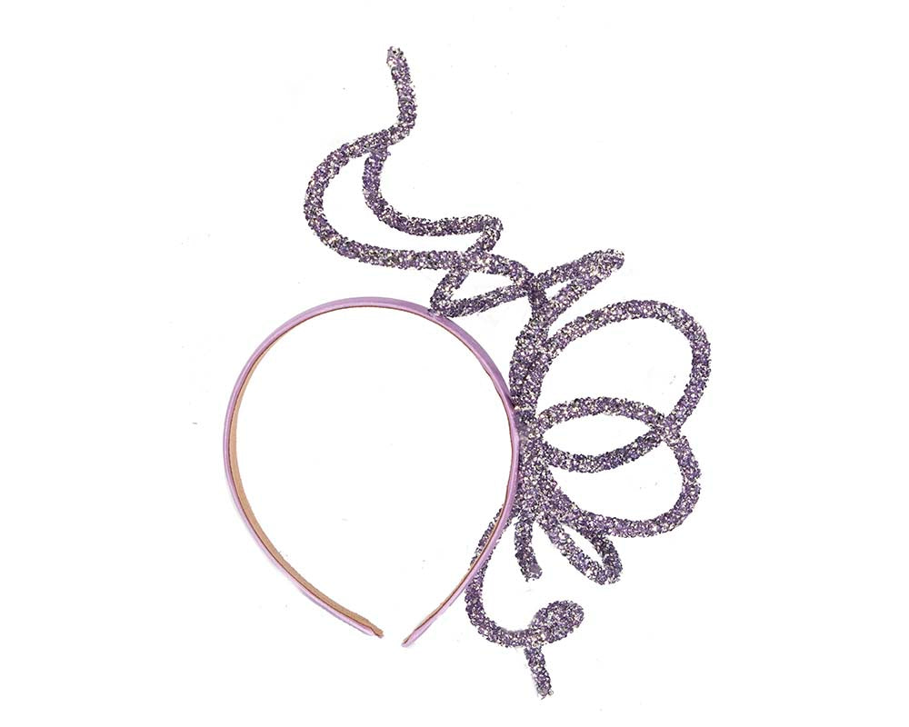 Bespoke sculptured lilac fascinator by Cupids Millinery-3