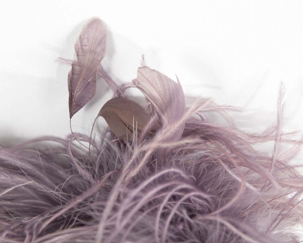 Lilac feather fascinator by Cupids Millinery
