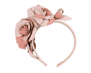 Hand-made leather flower headband-1