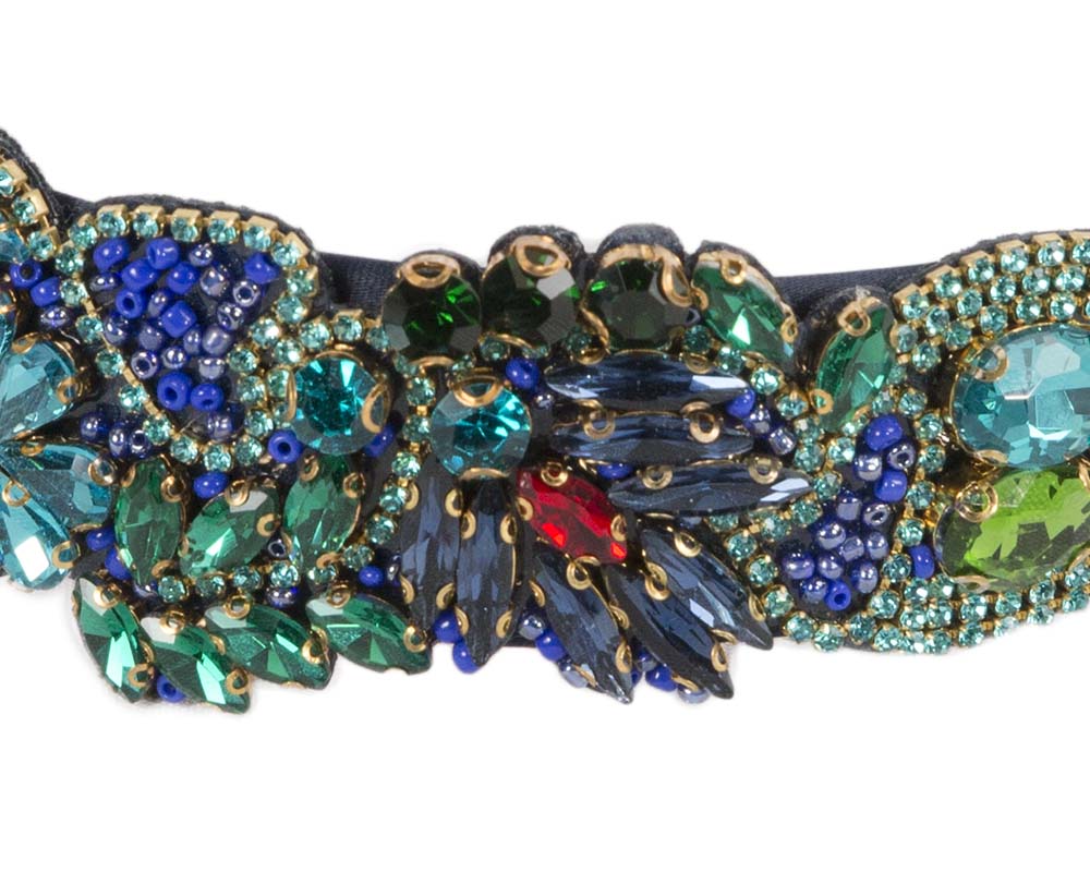 Jewellery covered fascinator headband by Cupids Millinery CU543BL-2