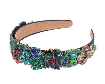 Jewellery covered fascinator headband by Cupids Millinery CU543BL-1