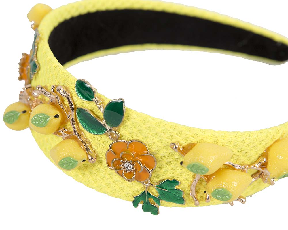 Yellow fascinator headband by Cupids Millinery-2