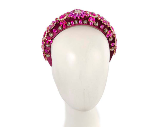 Fuchsia fascinator headband by Cupids Millinery