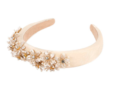 Champagne flower fascinator headband jewelry