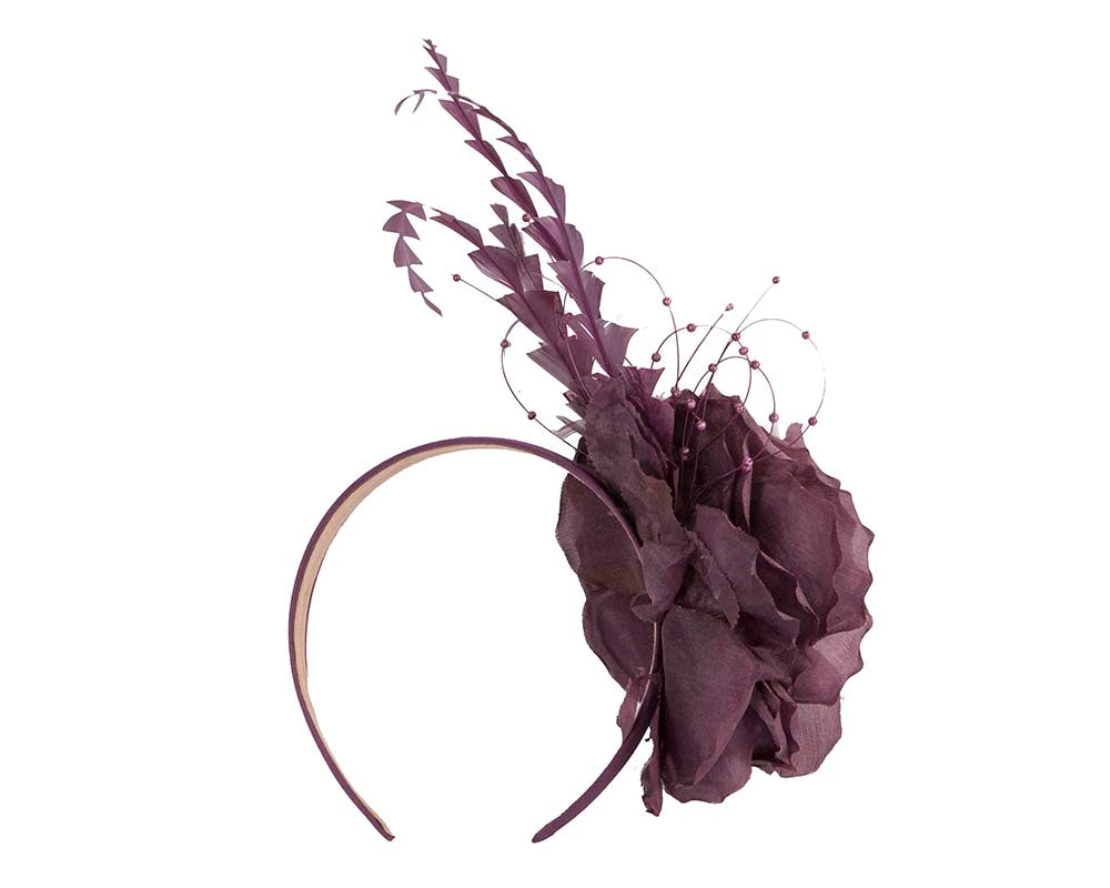Plum flower fascinator headband-3