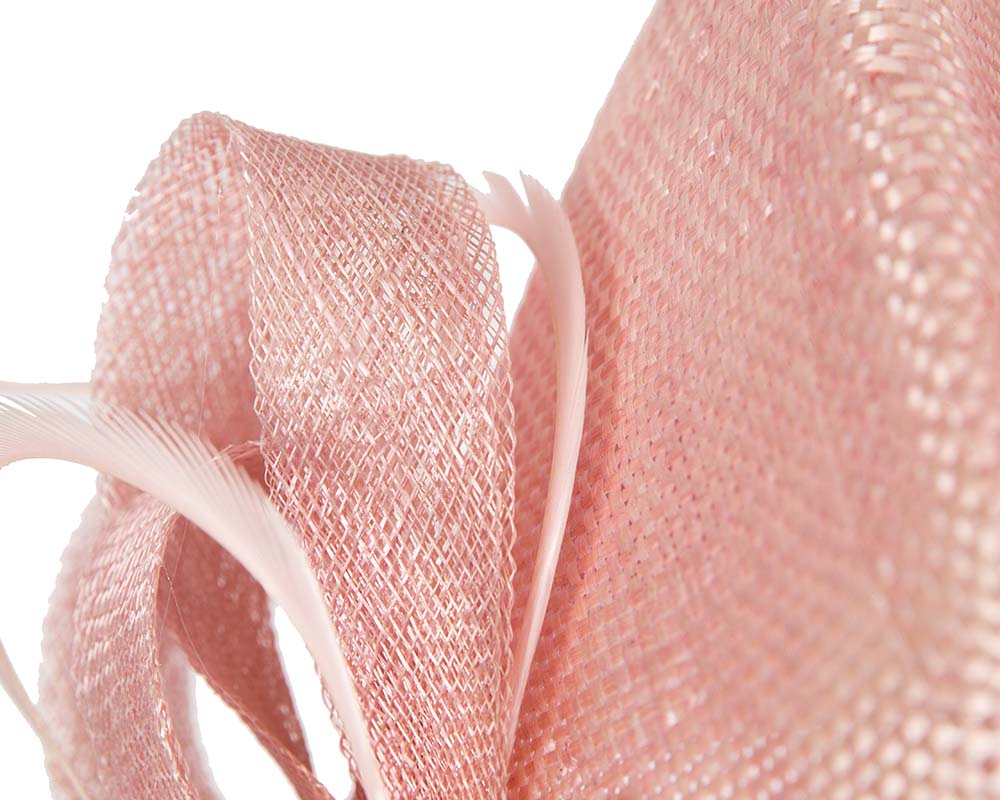 Pink straw fedora hat by Cupids Millinery-5