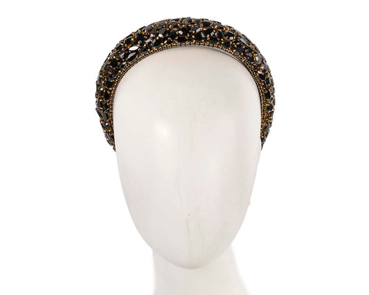 Black crystal headband by Cupids Millinery CU580-0