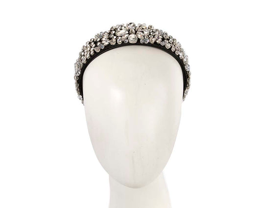 Black & white crystal headband by Cupids Millinery CU586-0