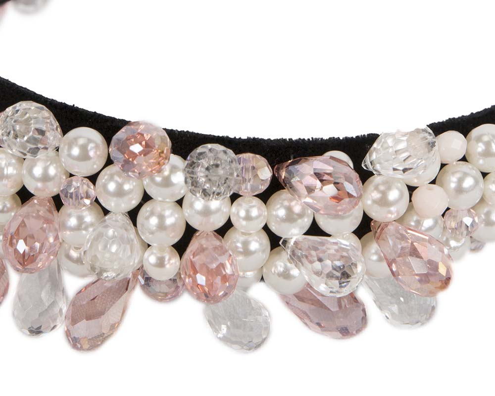 Pink crystal headband by Cupids Millinery-2