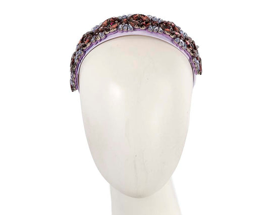 Lilac crystal headband by Cupids Millinery-0